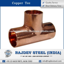 High Functionality Perfect Finish Copper Tee for Various Industrial Applications